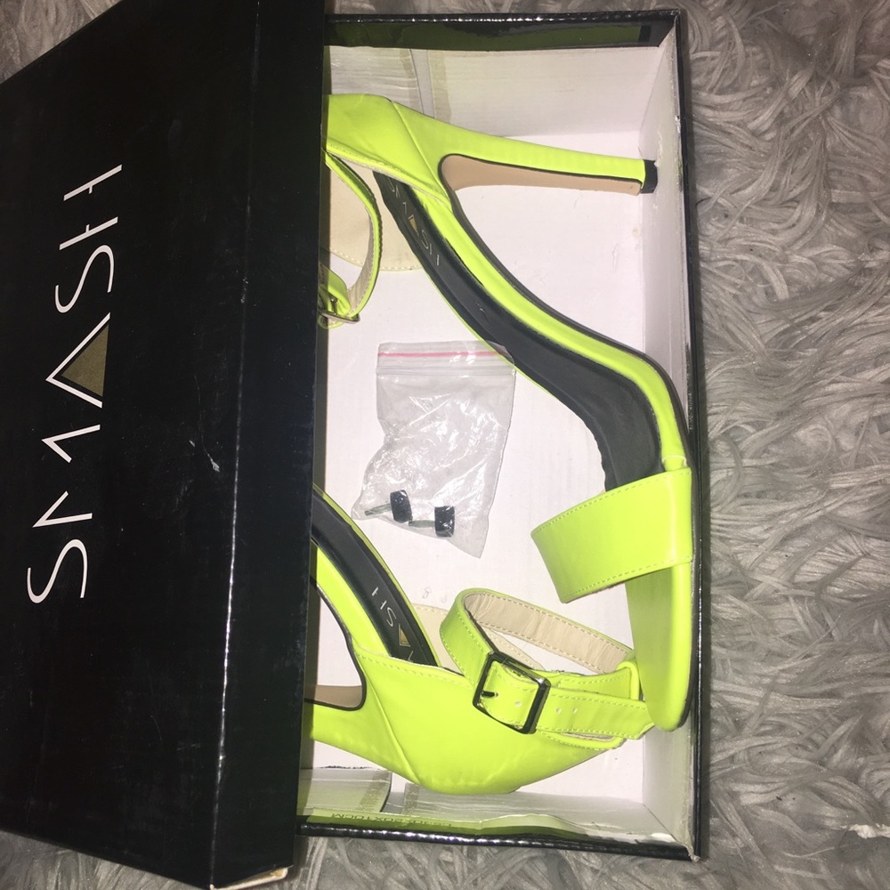 Smash shoes neon strappy heel